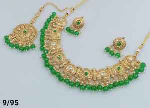 JOYERÍA DE COBRE TRADICIONAL Y DE MODA INDIA CONJUNTO DE JOYERÍA DE BODA NOVIA PARA MUJER CONJUNTO DE PENDIENTES Y COLLAR - Product Image 4