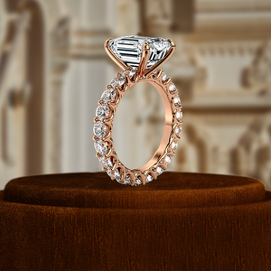 Anillo de Compromiso Cristiano con Diamante Cultivado en Laboratorio, Corte Esmeralda, 1CT VS1, Clásico, Oro de 14K, Engaste de Puntas, Regalo para Fiesta, Aniversario, Boda - Product Image 2