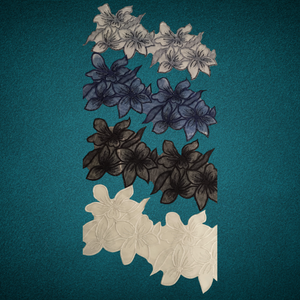 Tissu de dentelle brodée florale colorée avec garniture en tulle à motif complexe pour accessoires de mode de mariage haut de gamme de luxe - Product Image 4