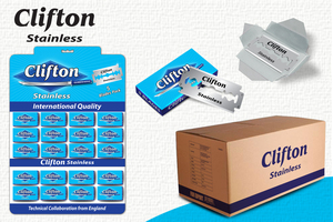 Lames de rasoir de sécurité à double tranchant en acier inoxydable importé jetables Clifton - Product Image 6