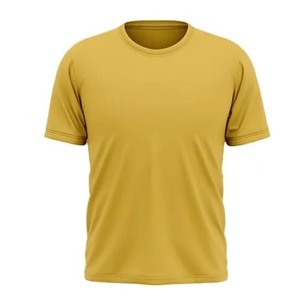 Camiseta de manga corta con cuello redondo y logotipo personalizado para hombre, Camiseta básica de algodón lisa y ajustada, camisetas de etiqueta privada de Color sólido - Product Image 3