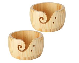 2 Pcs Bol en fil pour crochet-6x3 pouces Bols à tricoter pour fil-Bol en bois pour crochet pour bricolage Accessoires de crochet pour tricot - Product Image 1