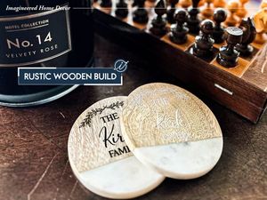 Vente en gros de sous-verres ronds en bois et en pierre de marbre pour la maison, le bureau et le restaurant - Product Image 5