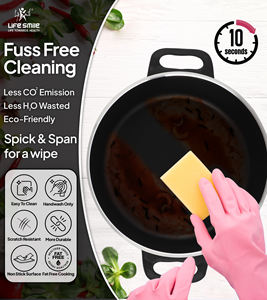 Ensemble de 6 casseroles peu profondes antiadhésives multi-couches, design pierre, résistantes au four - Product Image 2