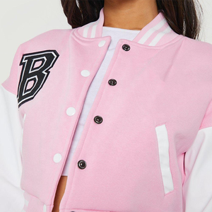 Chaqueta universitaria XS personalizada de alta calidad para mujer en blanco de lana con logotipo bordado para su equipo o marca de béisbol - Product Image 2