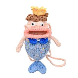 Bolso de Teléfono Móvil Portátil de Moda con Diseño de Sirena, Tejido de Algodón, Cierre Abierto, Decoración de Flores, Hecho a Mano, Princesa, Poliéster - Product Image 4