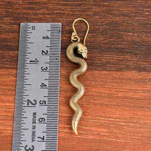 Nuevos Pendientes de Serpiente Góticos de Latón para Mujer, Acabado Antiguo, Estilo Reptil, Bohemio, Colgantes, Venta al por Mayor/OEM/ODM - Product Image 3