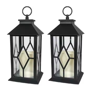 Faroles de Vela, Portavelas de Hierro, Estilo Rústico Moderno, Farol Colgante de Metal y Vidrio, Decoración Navideña, Bodas, Festividades, Ecológico - Product Image 2