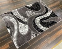 Adiva Hochflor-Teppich aus Polyester, Maschinell Gewebt, Schlingen-/Schneidflor, Jacquard, Rutschfest, Mittlere Dicke, Jute-Rücken