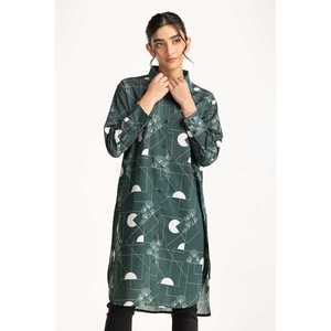 Vestido Túnica Casual Elegante Estampado WM-DRS-SS24-028 Transpirable Estilo Oficina para Mujer con Decoración Hueca hasta la Rodilla para el Día a Día - Product Image 3