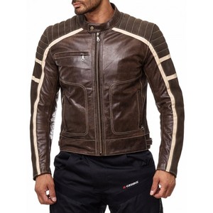 Veste en cuir formelle de haute qualité avec col montant pour hommes - Product Image 6