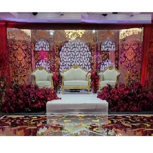 Marco de espejo de escenario de boda de diseño elegante Marco de telón de fondo de escenario de recepción de boda occidental marcos de telón de fondo de escenario de boda eminente - Product Image 1