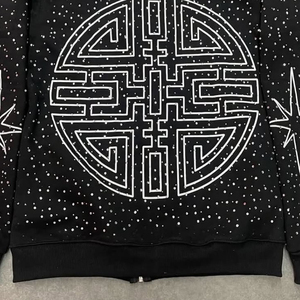 เสื้อฮู้ดซิปหน้าสไตล์วินเทจ ผ้าฝ้าย 100% ล้างสีแบบแอซิดวอช ปักลายปะติดแบบกำหนดเอง ออกแบบโลโก้ข้อความของคุณเอง ทรงโอเวอร์ไซส์ - Product Image 6