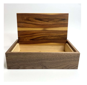 Boîte à bijoux en bois écologique, style artisanal, avec couvercles à charnières, sculptée, pour la présentation et le rangement de bracelets de Noël - Product Image 1