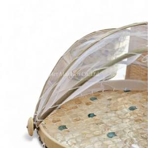 ฝาครอบอาหารมุกธรรมชาติ ทำด้วยมือ สำหรับคลุมอาหาร ใช้บนโต๊ะอาหารและในครัว จากเวียดนาม - Product Image 2