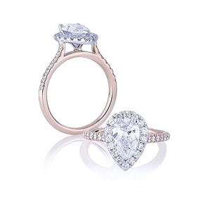 แหวนหมั้นเพชรสำหรับผู้ใหญ่10K VVS2ตัดลูกแพร์กะรัตมีสีอีจีไอได้รับการรับรองจริยธรรมขายส่ง - Product Image 6