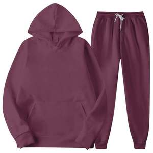 Sudadera de 2 piezas para hombre Quarter Zip Hoodie con pantalones de chándal Heavy Fleece Material Fleece - Product Image 1