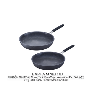 TEMPRA MINERAL Non-Stick Die-Cast Aluminum <b>Pan</b> Set 2-Piece (24 & 28 Cm) Grey Removable Handles - Product Image 3