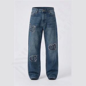 Jeans pour homme personnalisables, vêtements de tous les jours, design uni, denim brodé, prix direct d'usine, vente en gros, approvisionnement en vrac - Product Image 1