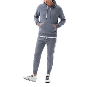 New Wholesale Custom logo Men's Cotton Blank <b>Plain</b> <b>Tracksuit</b> Hoodie and Sweatpants Set Sweat Suits for Men - Product Image 2