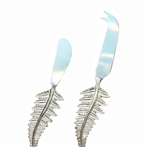 Juego de cuchillos para queso de acero inoxidable de la mejor venta con mango de diseño de hoja de plata a precio mayorista de India - Product Image 1