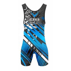Own Design Sublimated Stretch Front Wrestling Singlet Anti-Slip Grip Elastic Band Fight <b>Rash</b> <b>Guard</b> Quick Dry MMA BJJ Karate - Product Image 2