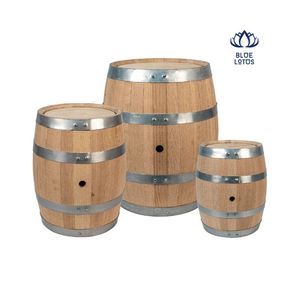 Natural Wooden Barrel Handmade Rustic Oak Barrel for <b>Wine</b> Cellar Bar and Outdoor Decoration - Product Image 1