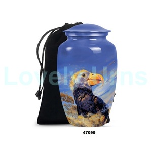 Urne adulte de crémation d'oiseau de macareux moine en aluminium unique de vente chaude pour les cendres humaines urne commémorative décorative pleine grandeur - Product Image 2