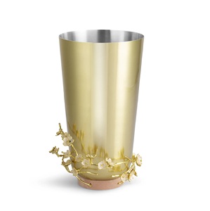 Vase à fleurs décoratif en métal avec finition argentée Décoration d'intérieur Salon Pot de fleurs décoratif Style côtier à bas prix. - Product Image 3