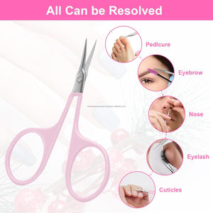 Nouvel arrivage : Kit de ciseaux à ongles premium à pointe incurvée, manche doux au toucher, outil de beauté pour cuticules, idéal pour le nail art, logo personnalisé - Product Image 6