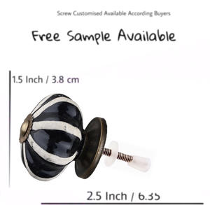 Gravé en détresse noir blanc Melon boutons en céramique polyvalent tiroir armoire cuisine commode chambre extérieur entrepôt Villa - Product Image 3