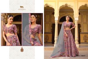 Seda triturada de diseñador hermoso con estampado floral Lehenga Choli mujer moda compras en línea a precio mayorista - Product Image 2