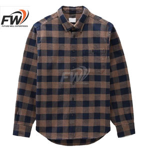 Camisas de Vestir para Hombre de Franela Transpirable de Otoño, Talla Grande, con Logotipo Personalizado de la Mejor Calidad, Manga Larga, 100% Algodón - Product Image 1