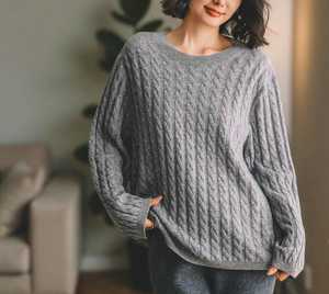 เสื้อคาร์ดิแกนไหมพรมแขนยาวคอวีทรงหลวมสไตล์ลำลองสำหรับผู้หญิง  ใส่สบาย เหมาะกับฤดูใบไม้ร่วงและฤดูหนาว  แบบเรียบง่าย  สามารถสั่งตัดได้ - Product Image 2