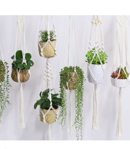 Simple Minimalist <b>Boho</b> Decor for Indoor Outdoor - Handmade Customized Macrame Plant Hanger for <b>Wall</b> and Window Decoration - Product Image 1