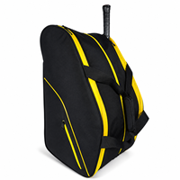 Sac à dos de tennis personnalisé noir et jaune en nylon imperméable avec compartiment à chaussures pour padel, pickleball, mode homme et femme
