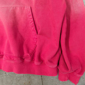 Vente en gros en détresse lourd 420gsm polaire lavé à l'acide brodé hiver pull recadrée soleil délavé à capuche pour hommes - Product Image 3