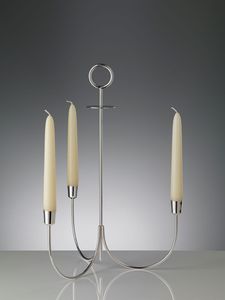 Candelabro de metal plateado arqueado de 3 brazos, candelabro de lujo, centro de mesa para bodas, decoración de mesa para el hogar, minimalista, pulido, regalo para festivales - Product Image 5