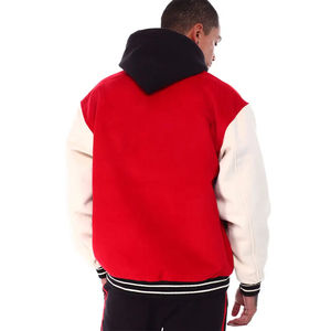 Veste universitaire en cuir de haute qualité manches en cuir et veste de baseball en laine 2024 vêtements pour hommes - Product Image 1