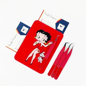 Pince à cils avec support à cils, couleur rouge, pointes argentées, en acier inoxydable, pour extensions de cils, emballage personnalisé, vison durable - Product Image 4