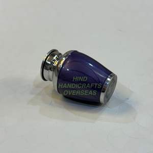 Urne funéraire adulte nuage bleu en laiton pour restes humains | Vase commémoratif de cendres - Product Image 5