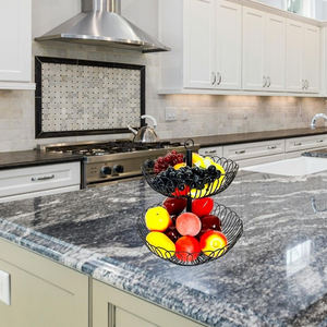 Panier à fruits et légumes en métal à 2 niveaux Organisateur en fil métallique plus épais pour comptoir de cuisine - Product Image 3