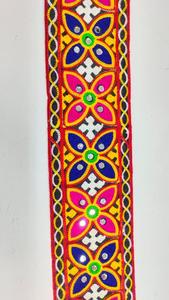 Multi Threads Plastic Mirror Embroidery Lace Trim 75mm Indian Pakistan Dress Sarees and Suits Deals in Wholesale - Product Image 2
