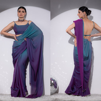 Sari en Georgette pour l'exportation, lavable, taille personnalisée, pour usage quotidien et occasions spéciales, style indien pour adultes