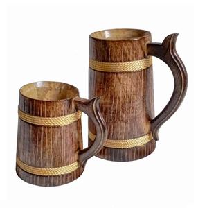 Tasse en bois rustique faite à la main avec finition polie lisse pour boissons chaudes et froides au prix de gros par CRAFT ZONE EXPORT - Product Image 1