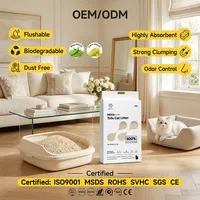 Litière pour chat en fibres naturelles, tofu, jetable dans les toilettes, multi-parfums, faible poussière, agglomération rapide et forte, contrôle des odeurs, longue durée