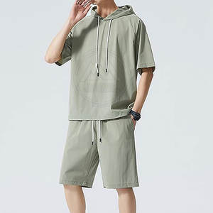 <b>Top</b> Material Made <b>Men</b> Slim Fit Hoodie & <b>Short</b> <b>Set</b> Long Sleeves Hoodie & <b>Shorts</b> <b>Set</b> For Online Sale - Product Image 4