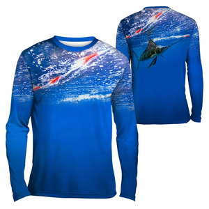 Sublimation personnalisée impression hommes Fitness respirant à séchage rapide T-shirt 100% polyester T-shirt hommes à manches longues T-shirt - Product Image 4