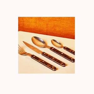 Cubiertos pulidos con espejo plateado personalizados, cubiertos elegantes de acero inoxidable con mango de diseñador de resina, cubiertos - Product Image 1