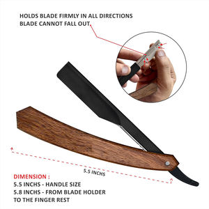 Professional Men's <b>Straight</b> <b>Razor</b> 100 Single Edge Blades Rose Wooden Handle Slide-Out Safety Shave Feature Wooden <b>Straight</b> <b>Razor</b> - Product Image 6